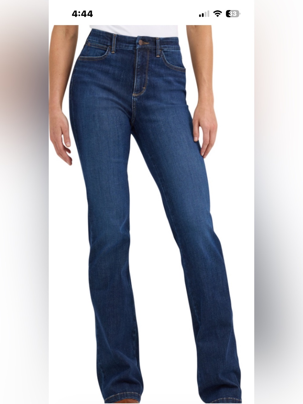 NWT size 8 Women’s High Rise Bootcut Dark Blue Jeans with 32 inch inseam.